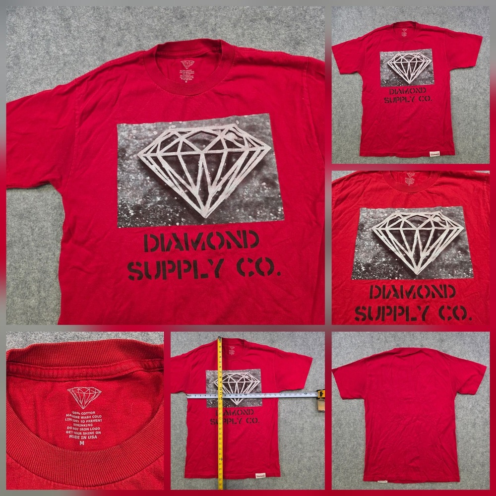 Diamond Supply Co Shirt Mens Medium Red Diamond Logo Graphic Skateboard Tee